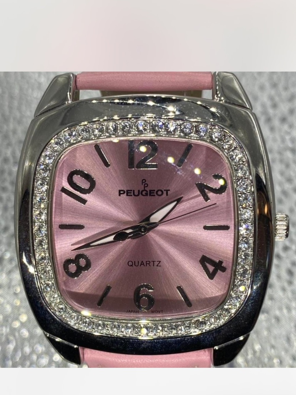 *** Peugeot ^^^ Women's Pink “ Iced Crystal-Trim Quartz Watch *** - Picture 2 of 8